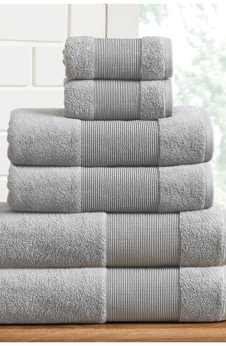 Modern Threads Air Cloud 6-Piece Towel Set, Main, color, Gray