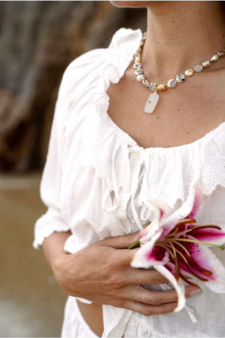 The Solenne Necklace, Alternate, color, Olive Green