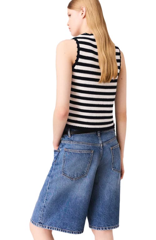 Maje Denim Bermuda Shorts In Blue