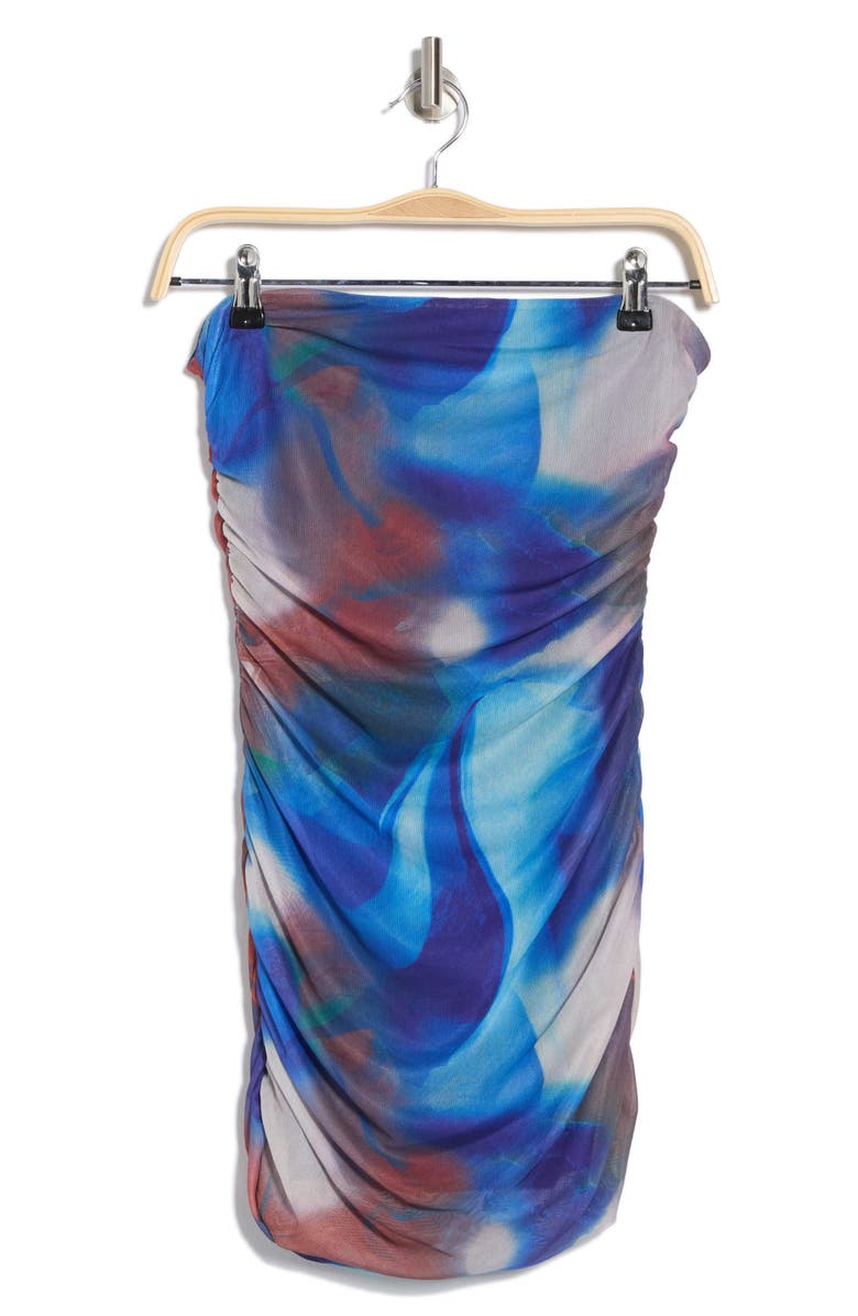 Princess Polly Micah Strapless Mesh Minidress, Alternate, color, Blue Multi