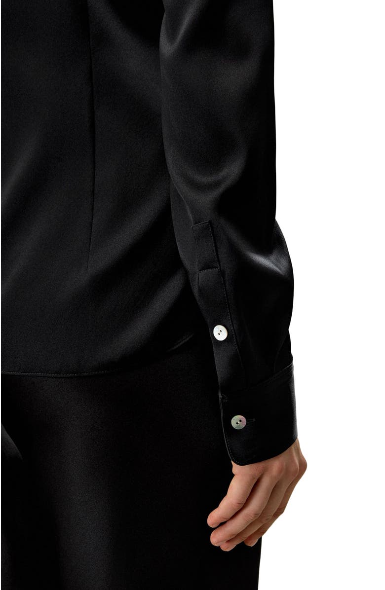 Lilysilk Elegant Silhouette Silk Shirt, Alternate, color, Black