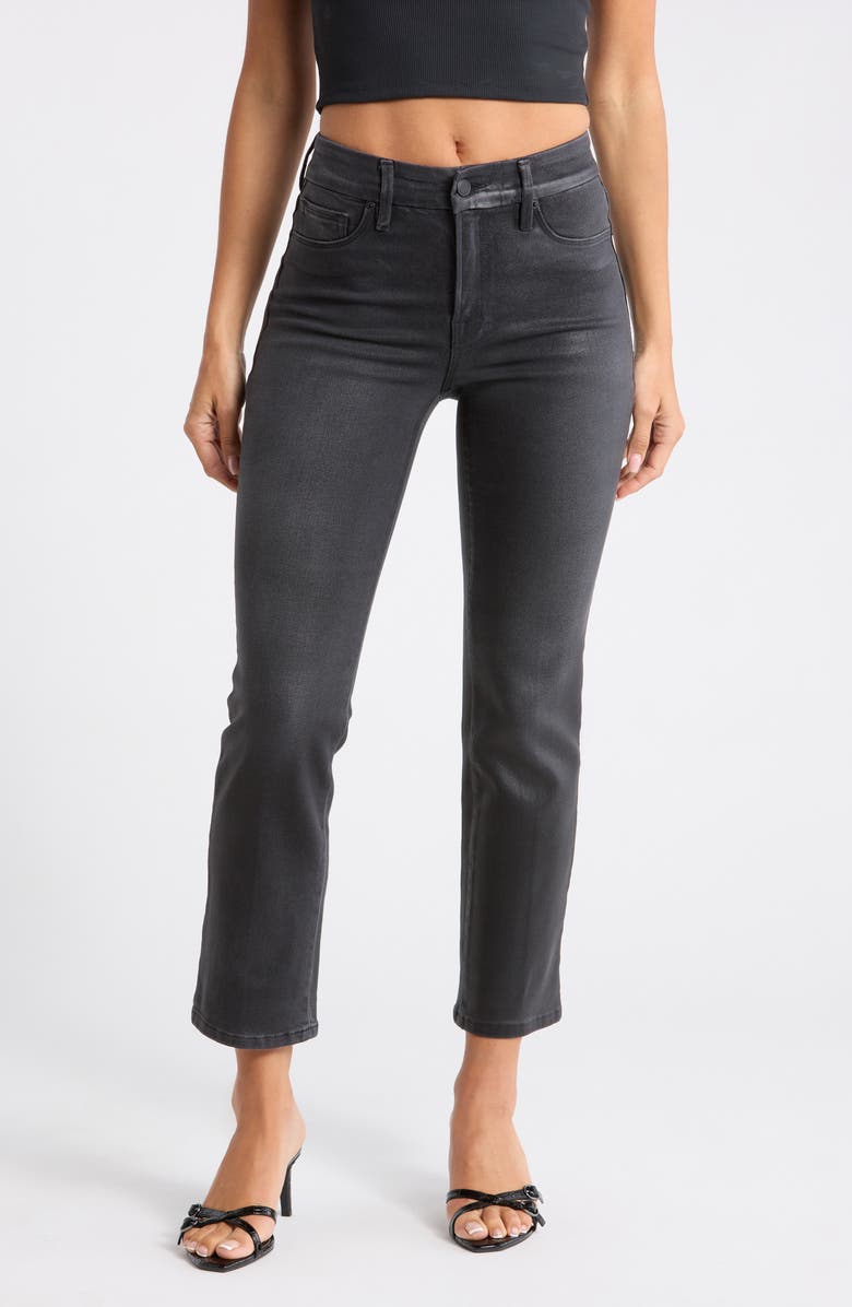 Good American Soft Tech Good Legs Straight Jeans, Main, color, Black402