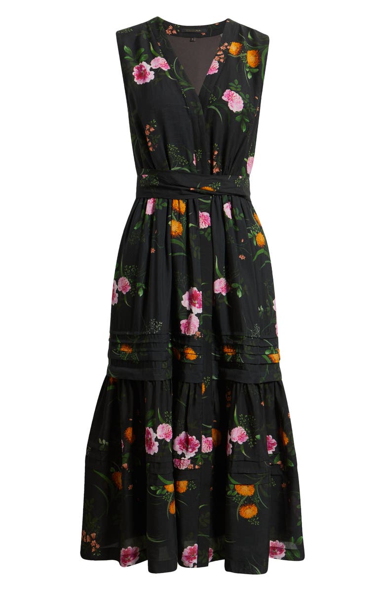 KOBI HALPERIN Violet Sleeveless Tiered Midi Dress, Alternate, color, Black Multi