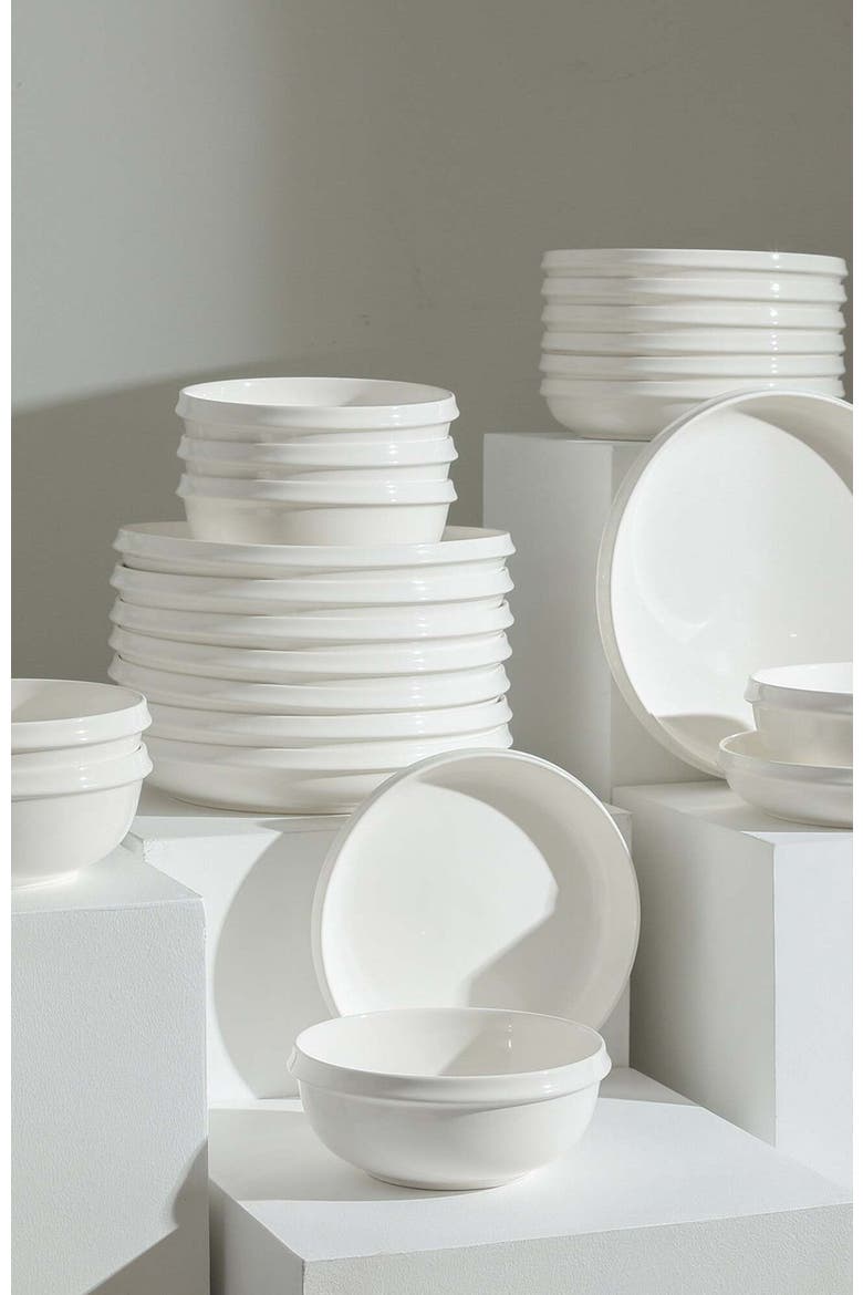 Verso Porcelain 12-Piece Dinnerware Set, Alternate, color, White