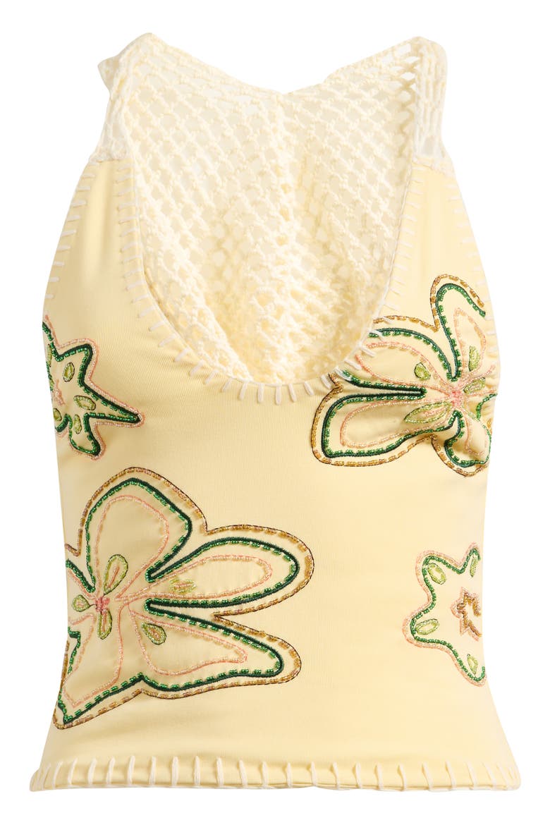 Beaded Hooded Halter Top, Main, color, YELLOW