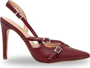 Mesh Pointed Toe Slingback Pump