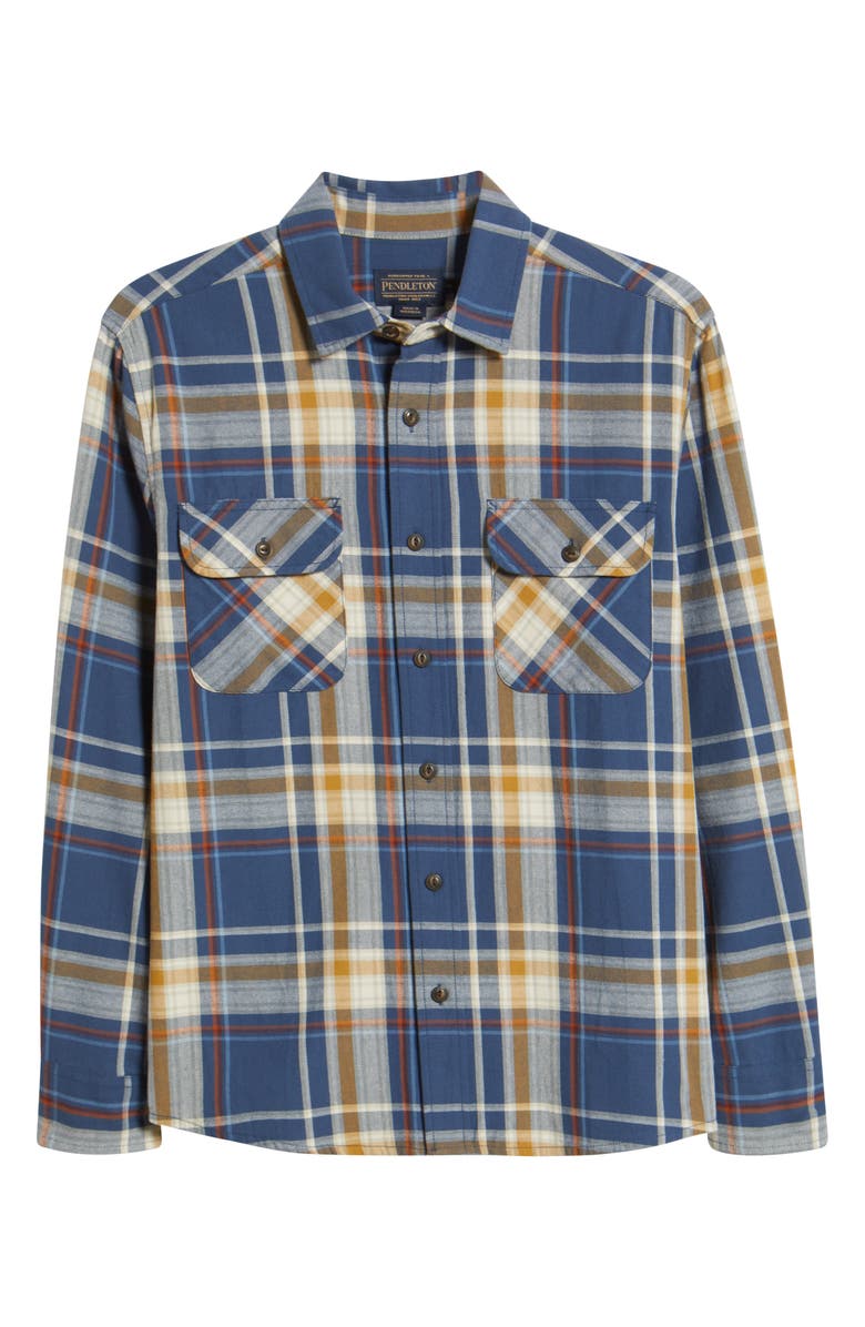 Pendleton Dawson Plaid Linen Blend Button-Up Shirt, Alternate, color, Grey Multi Plaid