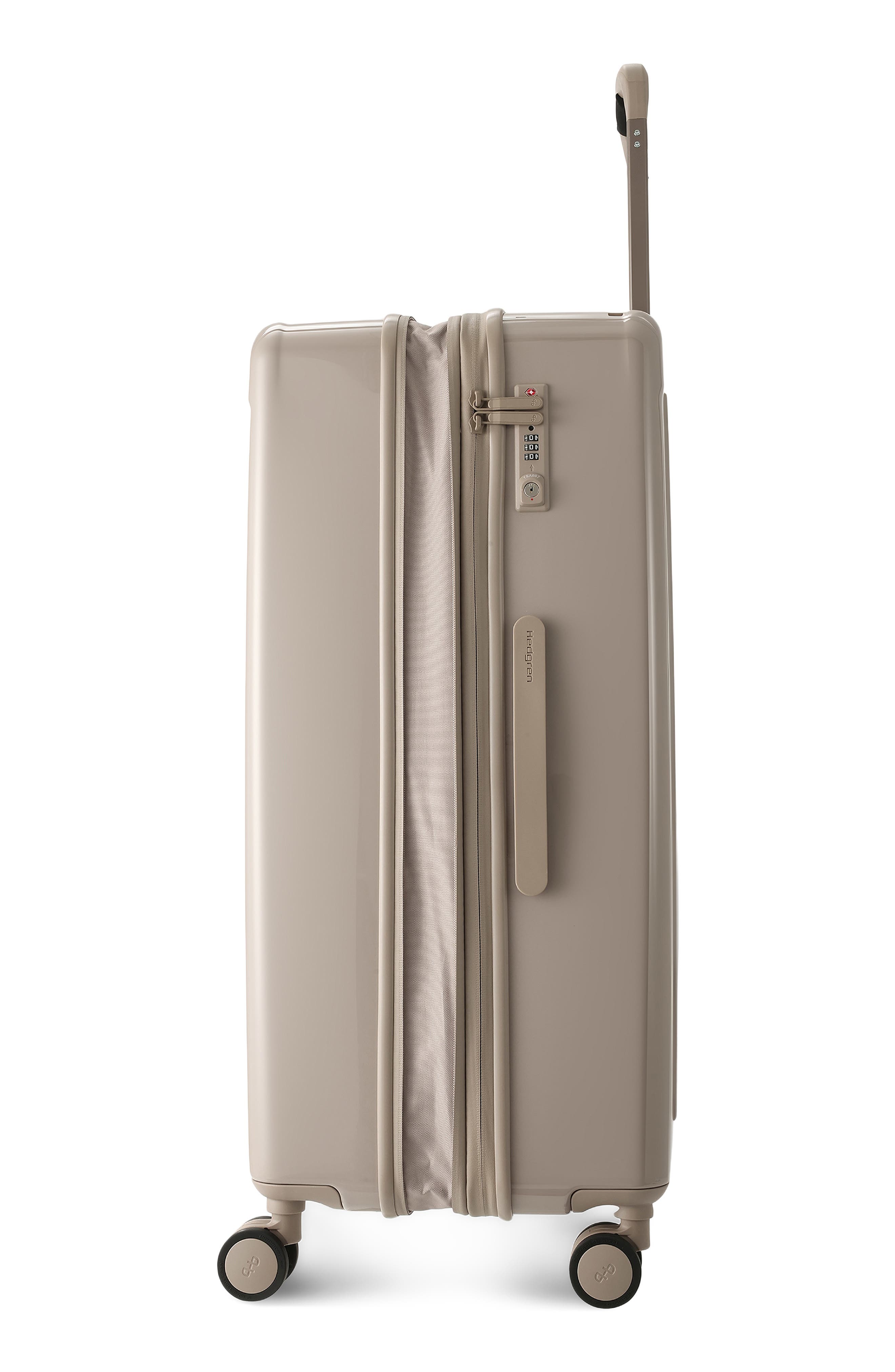 Hedgren Nostos Glossy Large Spinner Suitcase, Alternate, color, Sahara