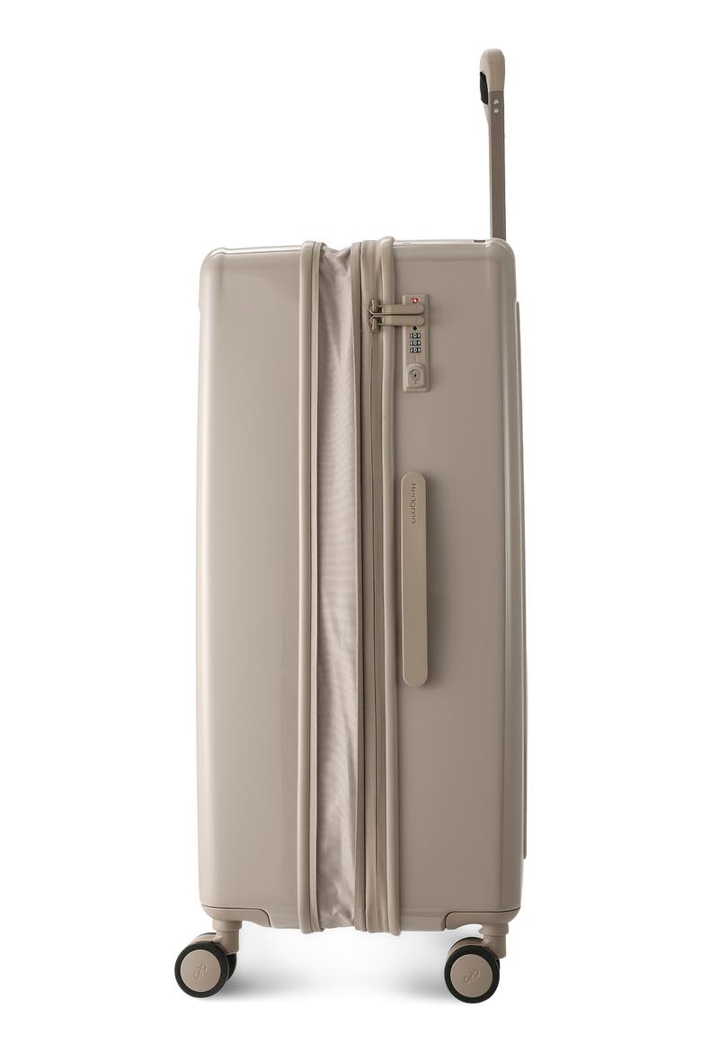 Nostos Glossy Large Spinner Suitcase, Alternate, color, SAHARA