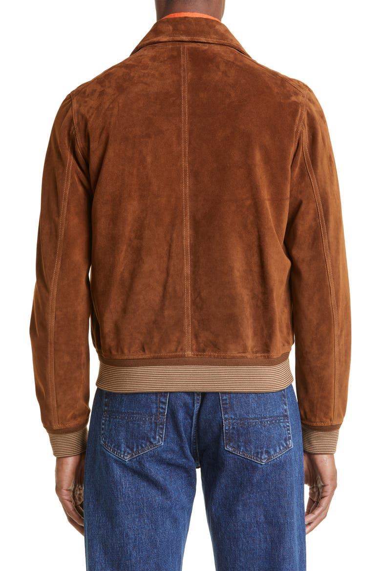 A2 Suede Bomber Jacket, Alternate, color, BROWN 300