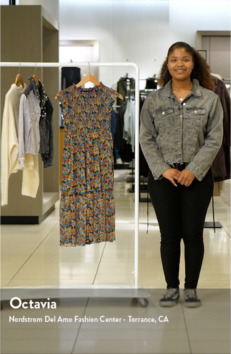 Kids' Floral Ruffle Smocked Bodice Dress, sales video thumbnail