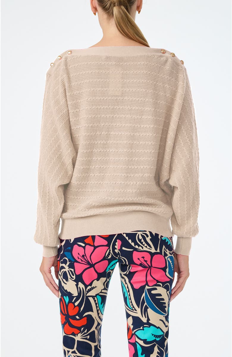 Trina Turk Ima Boatneck Relaxed Sweater, Alternate, color, Ecru