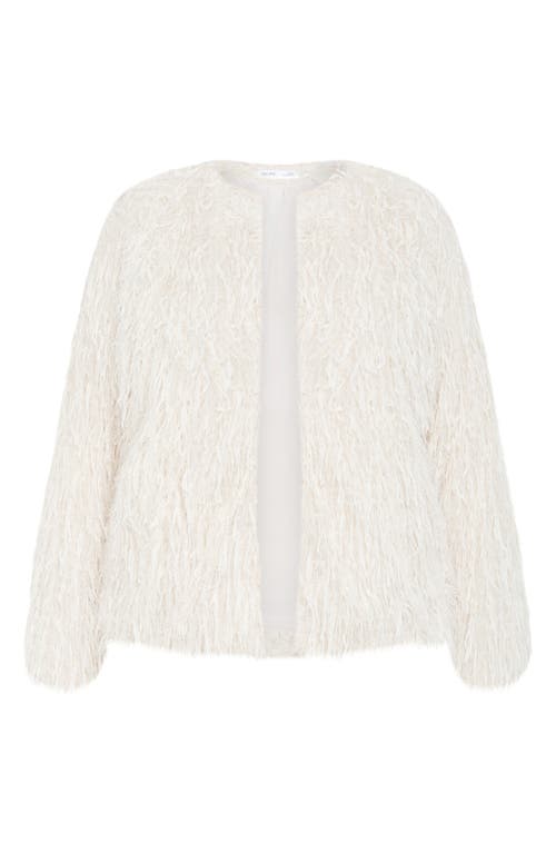 City Chic Sparkle Queen Jacket In White