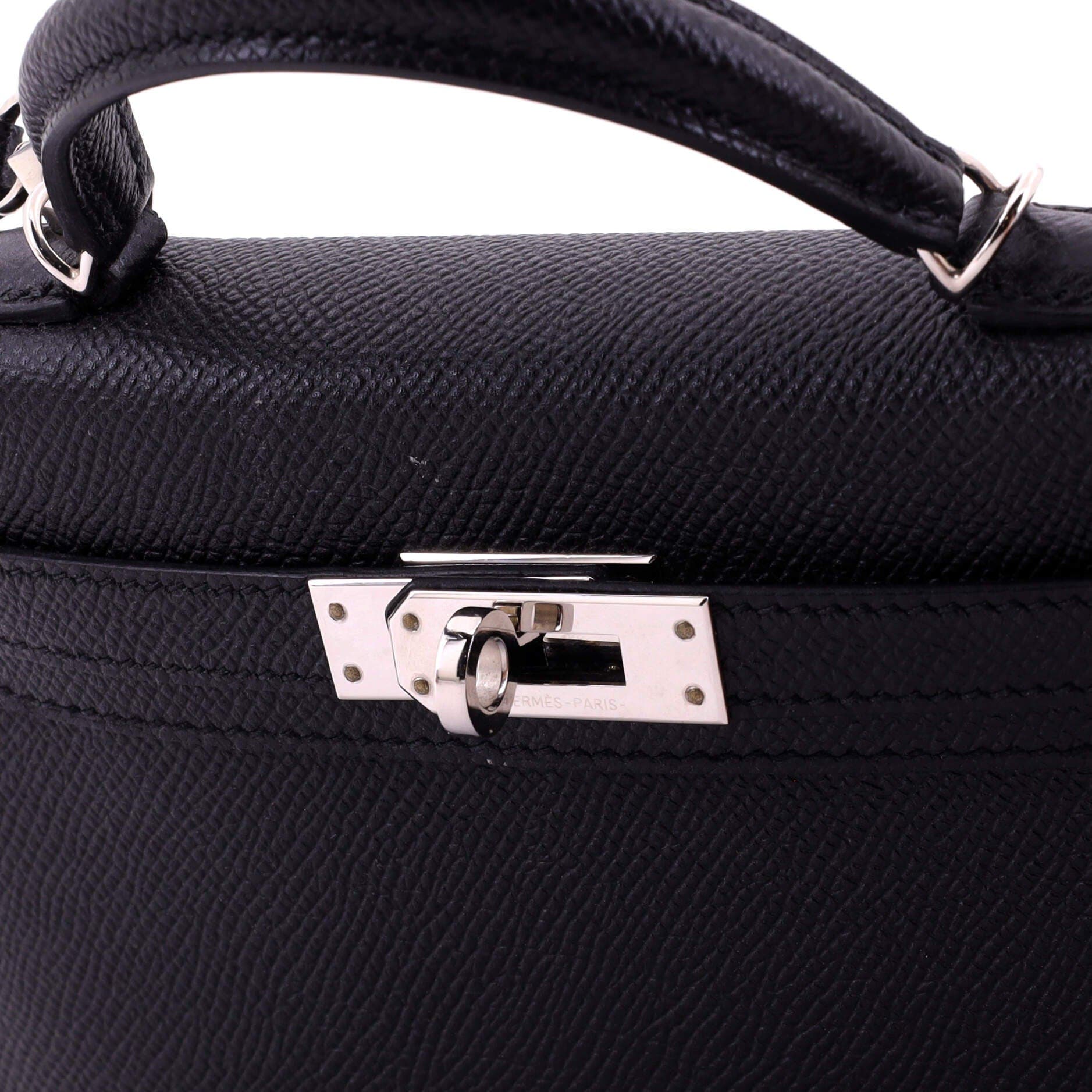 Kelly Mini II Bag Black Epsom with Palladium Hardware 20, Alternate, color, Black