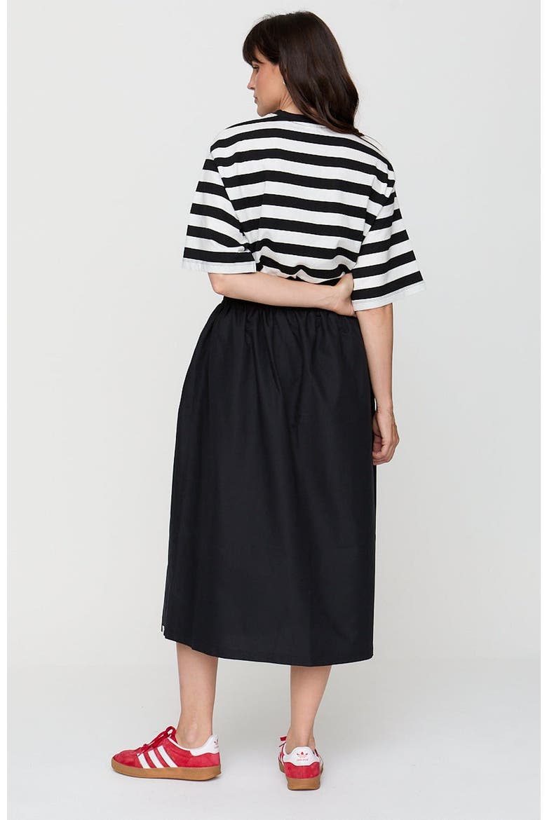 Organic Cotton Joyce Midi Skirt, Alternate, color, black