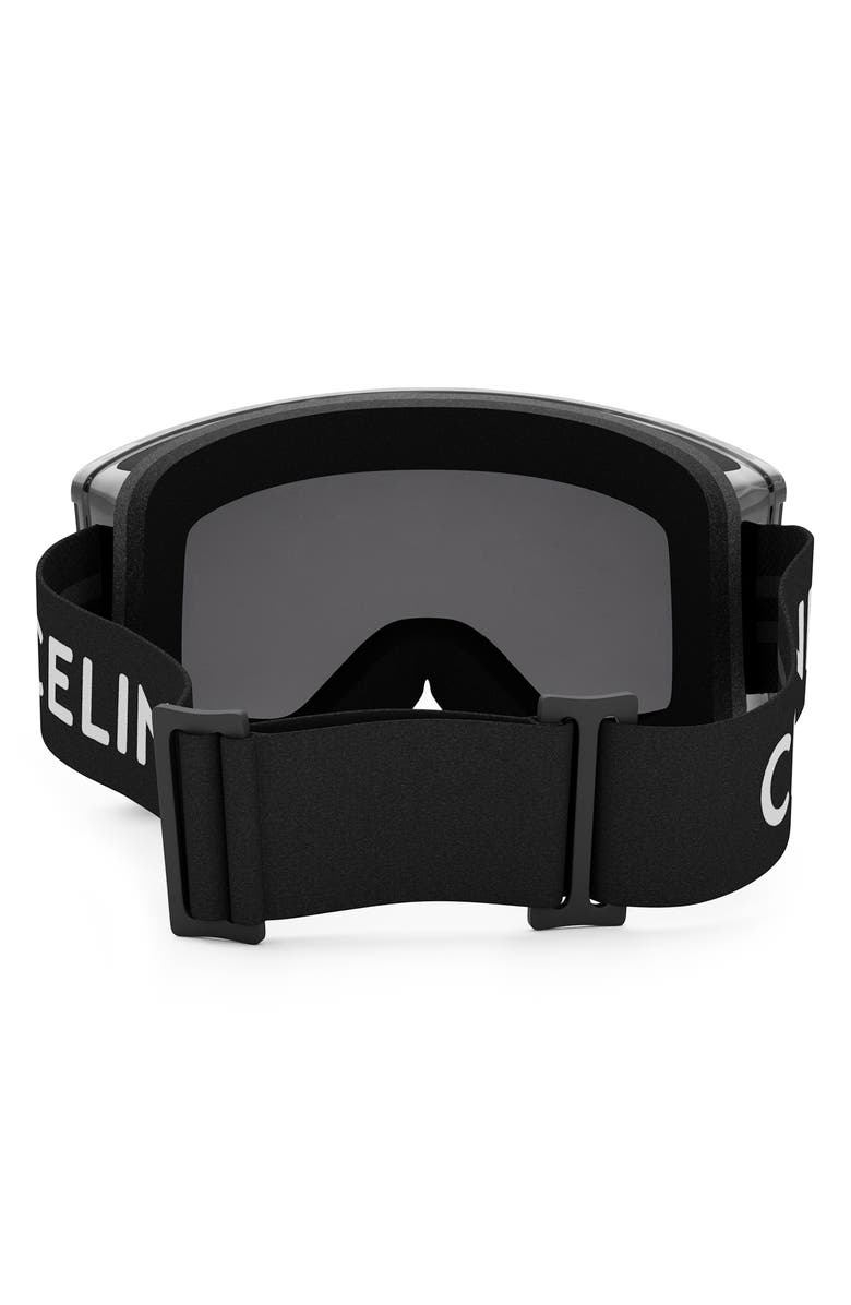 CELINE Ski Mask with Mirrored Lens, Alternate, color, Shiny Black / Smoke Mirror