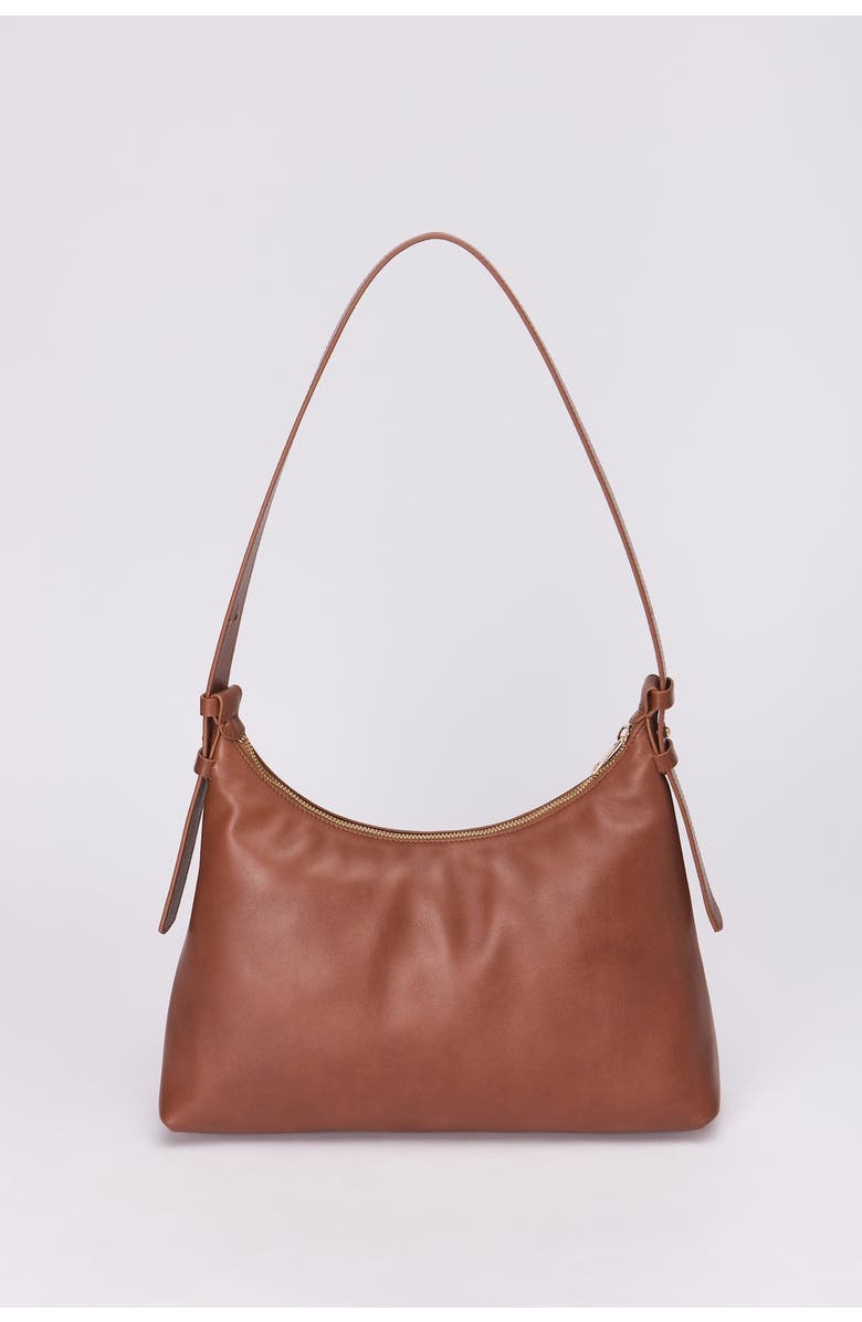 Forever & Always Shoes Elena Hobo Bassepi Leather Shoulder Bag, Main, color, Cognac