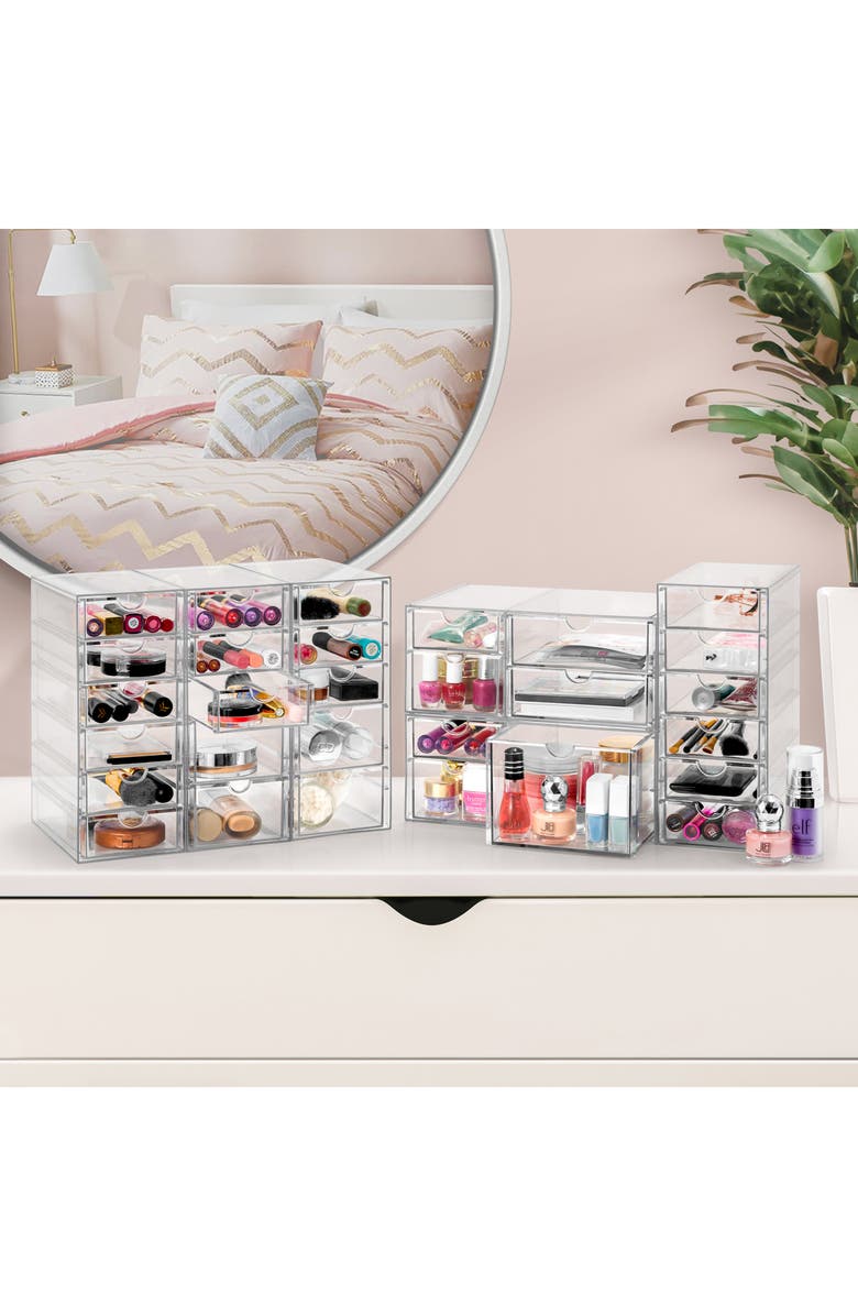SORBUS 7-Drawer Acrylic Organizer, Alternate, color, Clear
