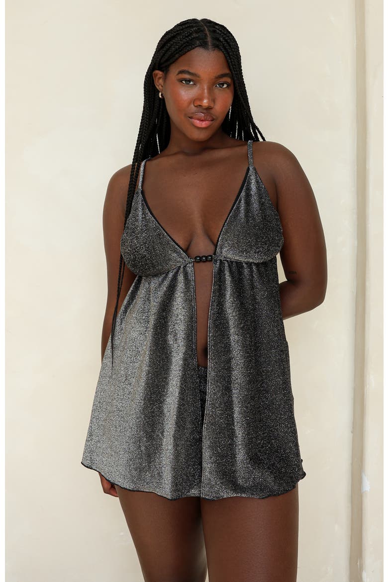 Backstage Tank Top, Alternate, color, Sparkle Black