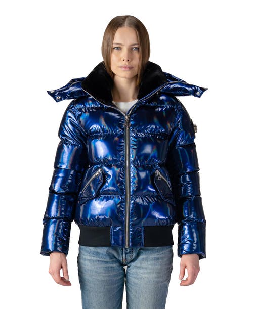 Woodpecker Woody Bomber Jacket In Oily Blue In Blue