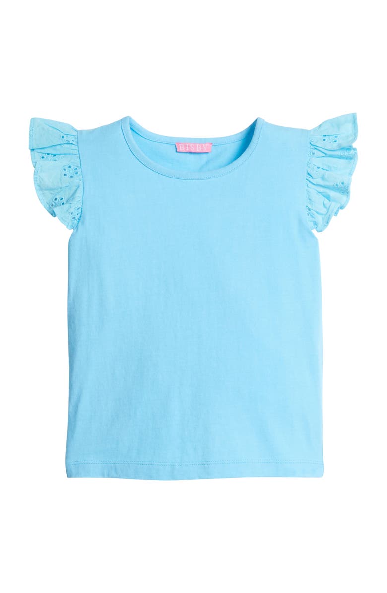 BISBY Kids' Knit Eyelet Tank, Alternate, color, Aqua