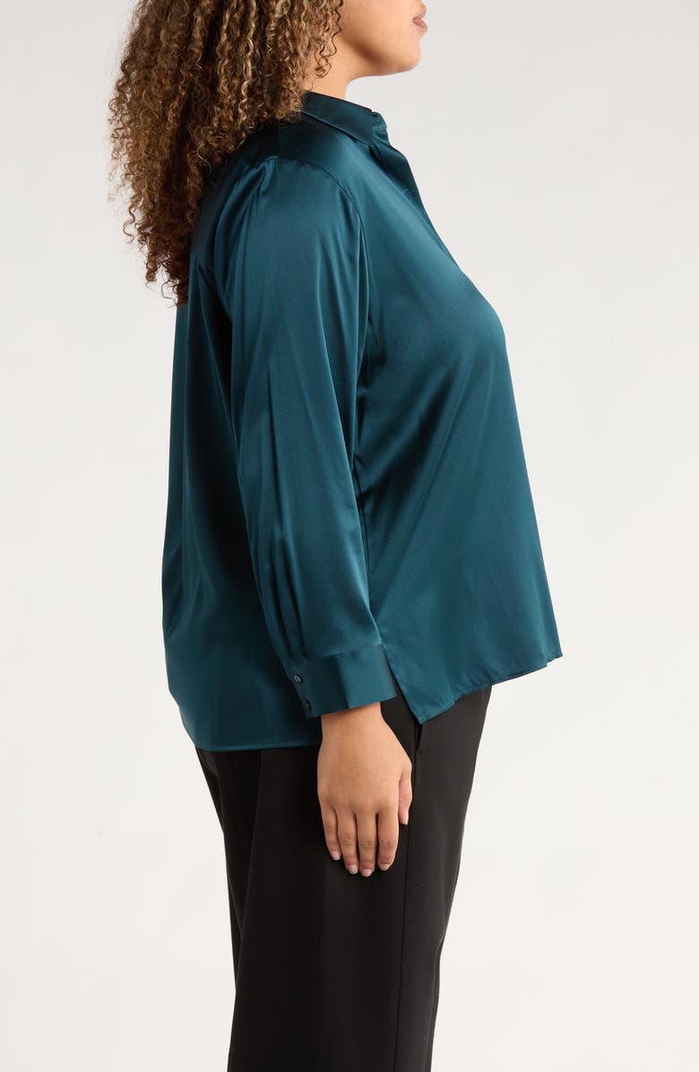 Eileen Fisher Classic Collar Stretch Silk Shirt, Alternate, color,
