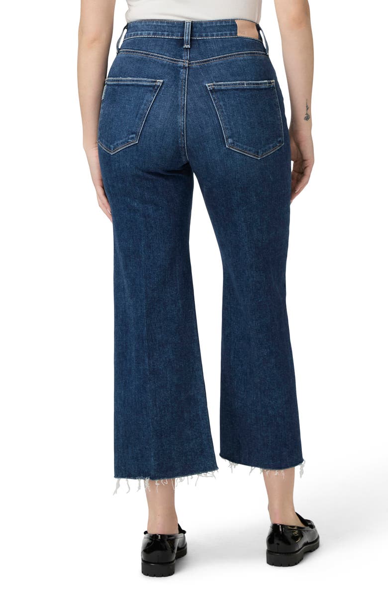 PAIGE Flaunt Spotlight Curvy Raw Hem High Waist Crop Wide Leg Jeans, Alternate, color, Vignette