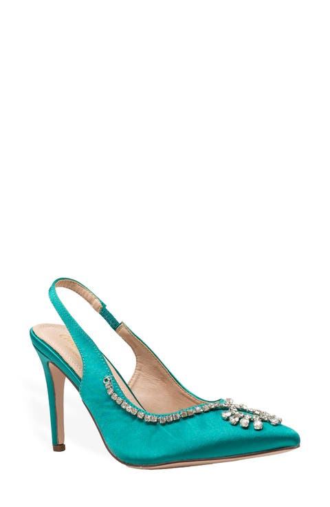 Halston Crystal Slingback Pump (Women)