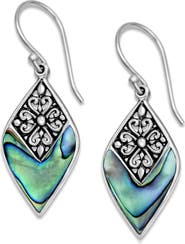 SAMUEL B. Sterling Silver Abalone Marquise Drop Earrings