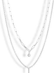 MESHMERISE Diamond Initial Charm Necklace