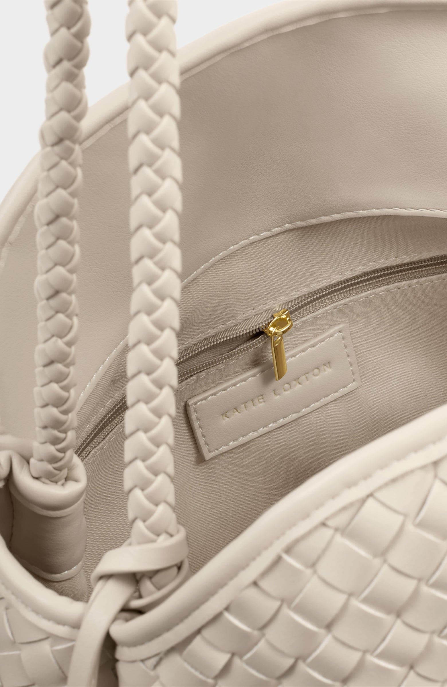 Katie Loxton Nova Hand Woven Large Shoulder Bag, Alternate, color, Oyster