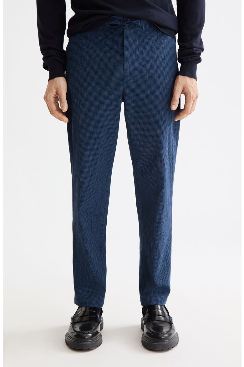 Finch Cotton Blend Seersucker Pants, Main, color, SKY CAPTAIN MINI CHECK