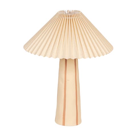 Table Lamp with Tapered Base and Pleated Shade