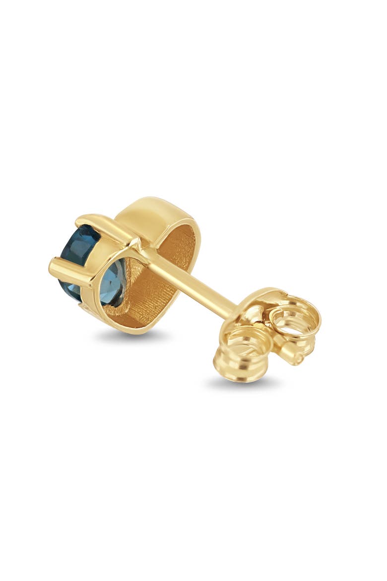 14K Gold London Blue Topaz Heart Stud Earrings, Alternate, color, 14KY