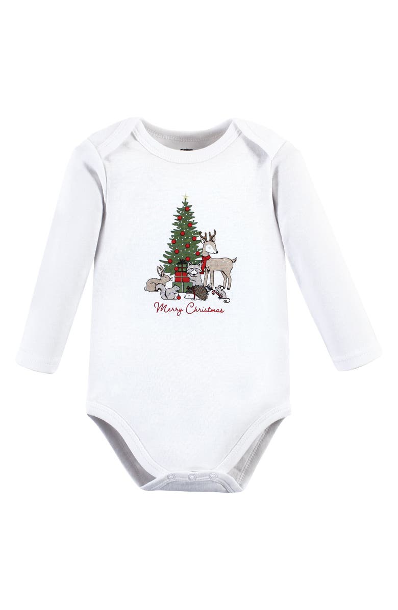 Hudson Baby Everyday Long-Sleeve Cotton All-in-Ones, Alternate, color, Christmas Forest 3-Pack