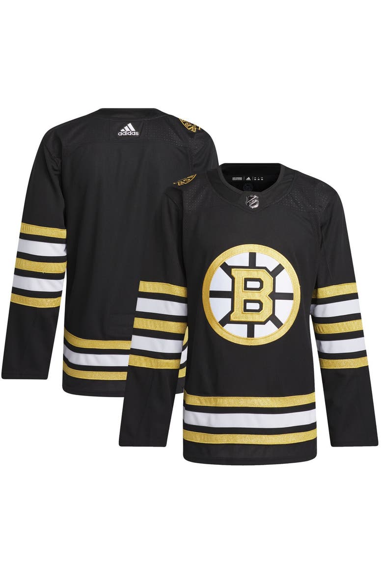 adidas Men's adidas  Black Boston Bruins 100th Anniversary Primegreen Authentic Jersey, Alternate, color, 