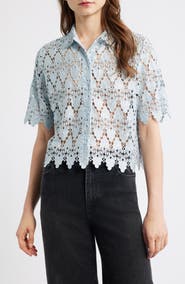 FRAME Lace Button-Up Shirt