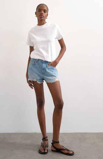 Distressed Denim Cutoff Shorts