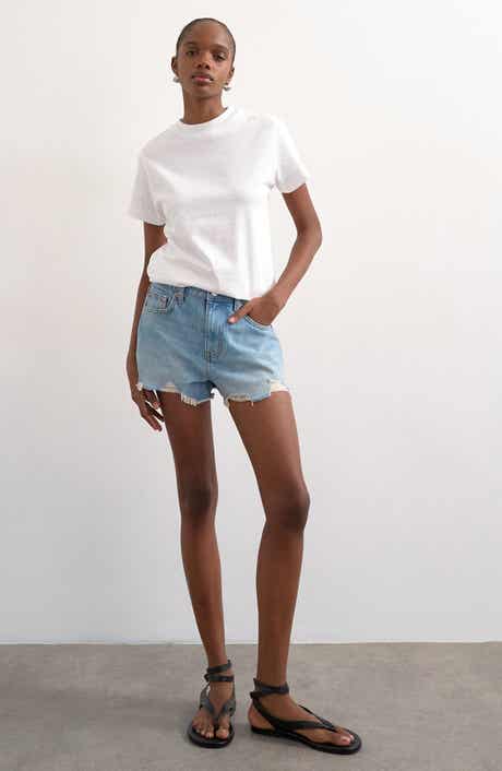 Distressed Denim Cutoff Shorts