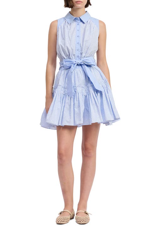 Christabel Stripe Cotton Fit & Flare Shirtdress