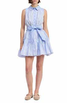 Christabel Stripe Cotton Fit & Flare Shirtdress