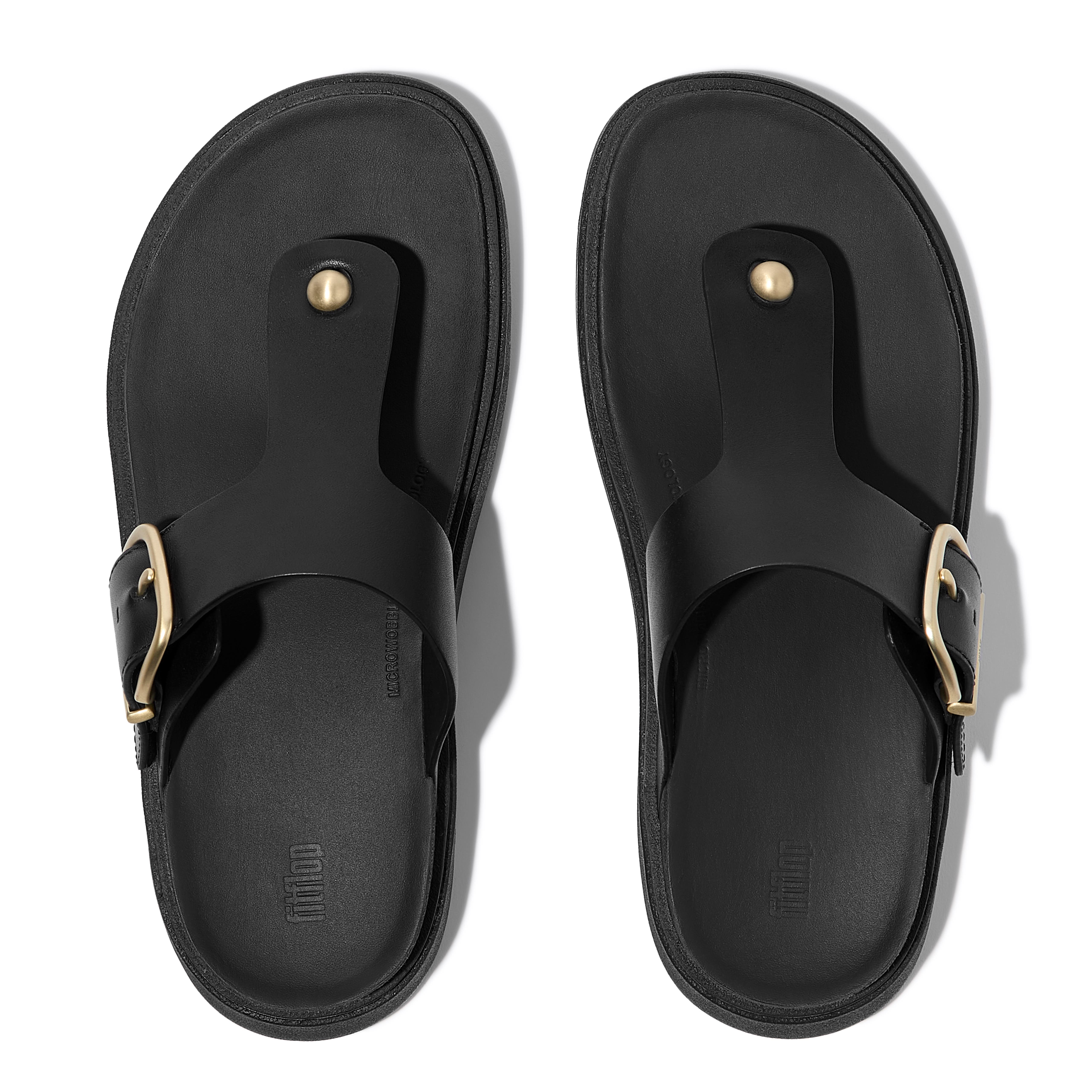 FitFlop Gen-FF Buckle lea Toe-Post, Alternate, color, Black