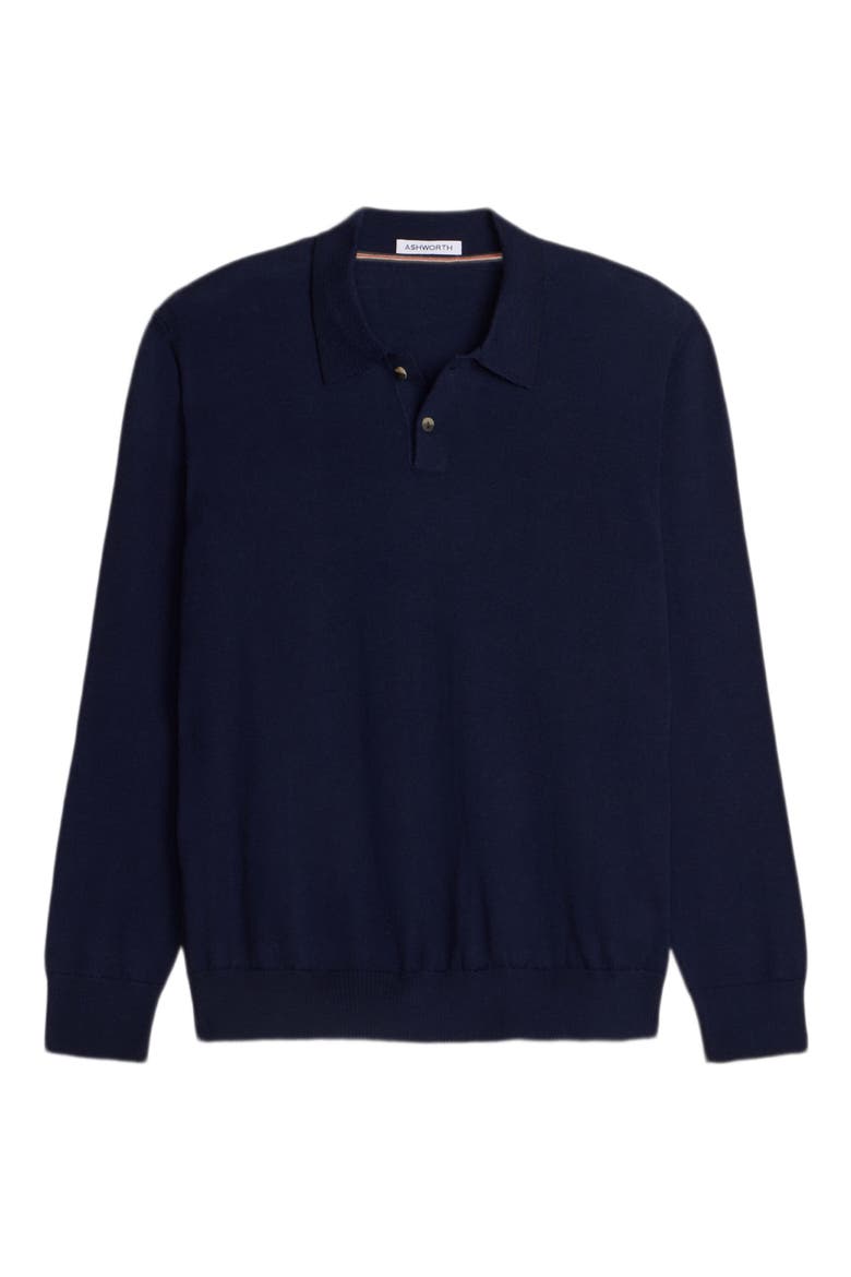 Long Sleeve Fully Fashioned Polo, Main, color, Driver Navy
