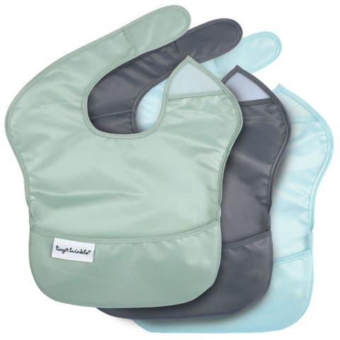 Mess-Proof and Waterproof Baby Food  BPA-Free Bib w/Adjustable Closure 3pc - Solids