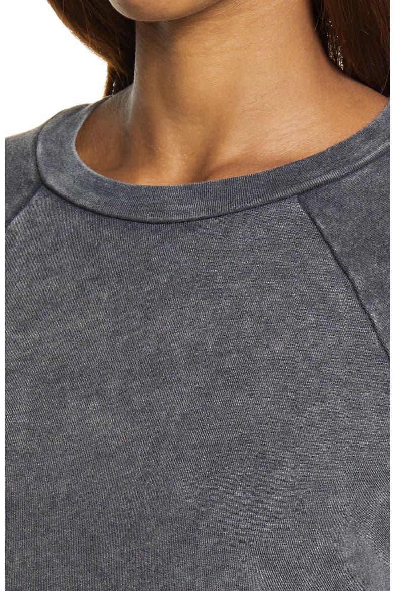Garment Dyed Raglan Sleeve Sweatshirt, Alternate, color, BLACK