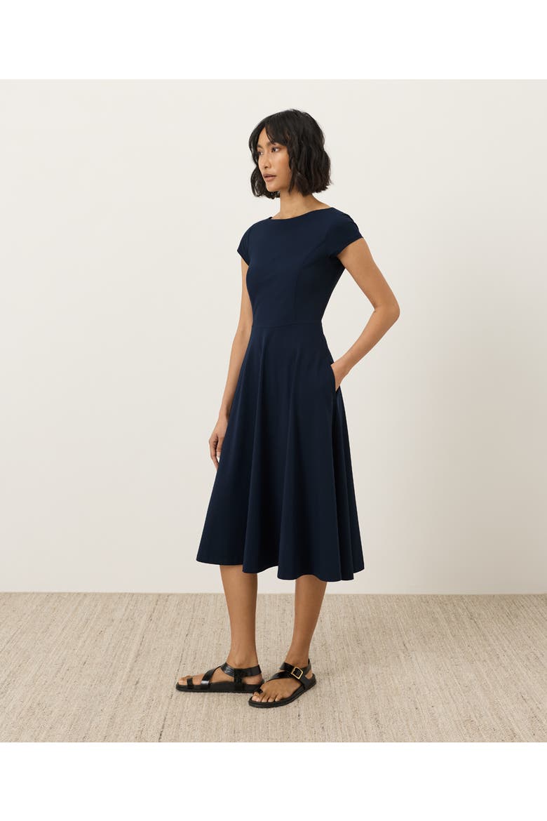 Fit & Flare Ballet Dress Made with Organic Cotton, Alternate, color, Navy