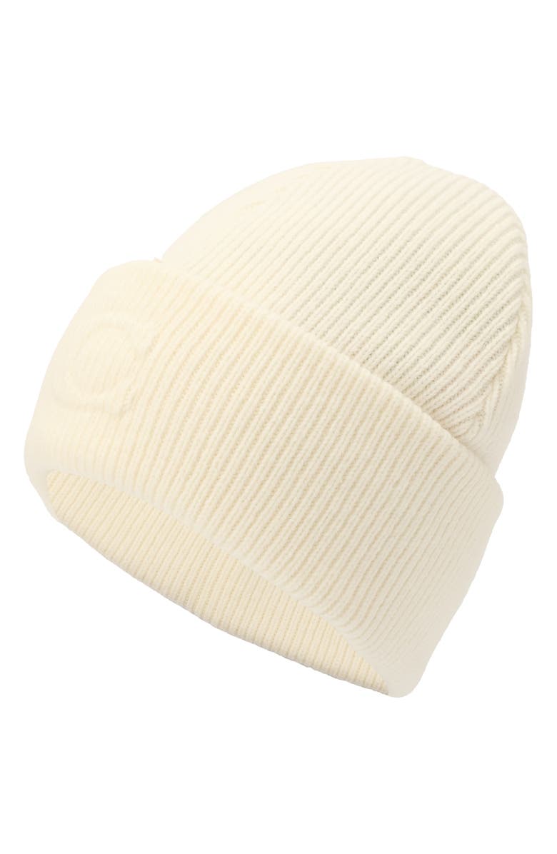 COACH Rib Embossed Beanie, Alternate, color, Chalk