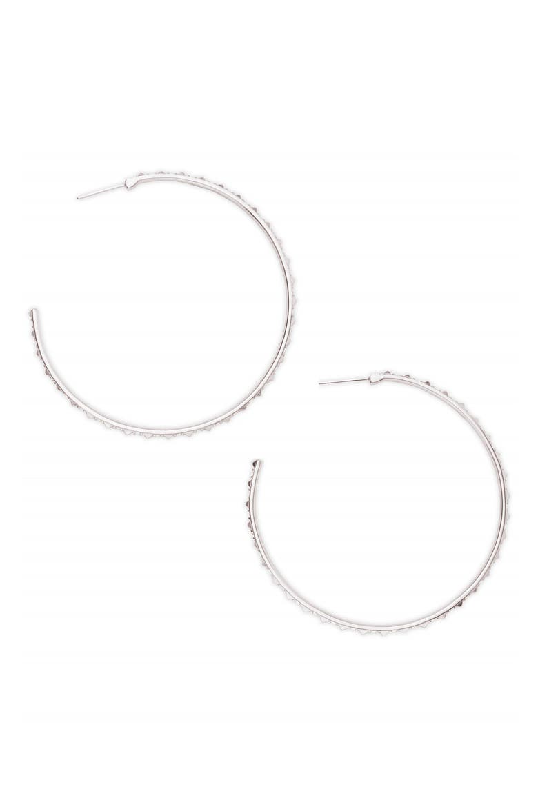 Val Hoop Earrings, Alternate, color, SILVER