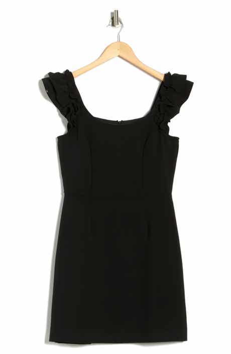 French Connection Whisper Ruffle Shoulder Shift Dress