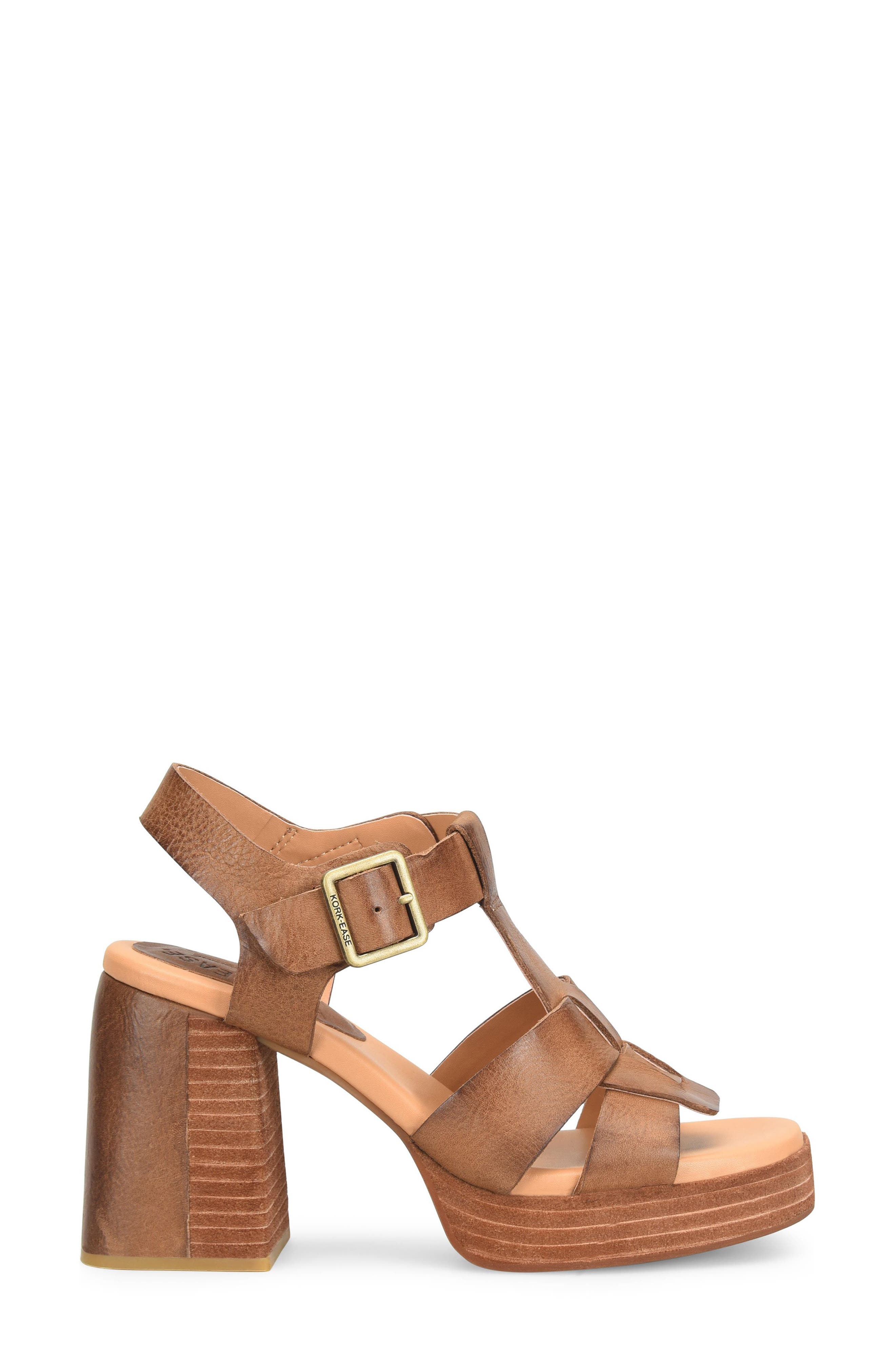 Macey Ankle Strap Sandal, Alternate, color, BROWN LEATHER